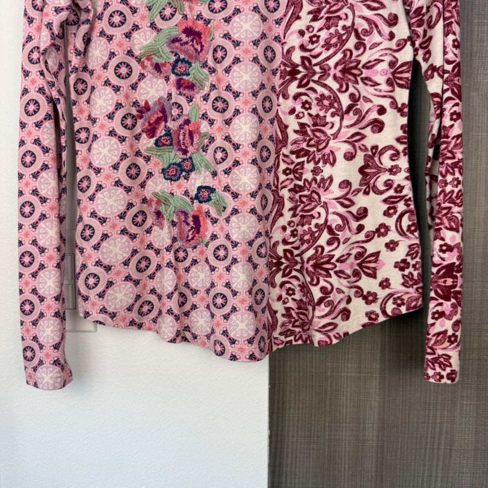 Sundance Pink Celebration Long Sleeve Tee Embroidered - Picture 6 of 13